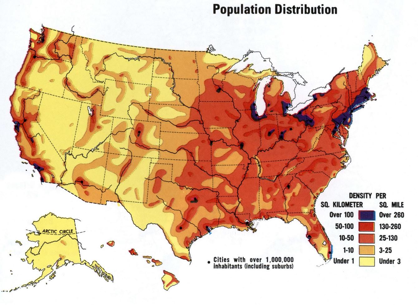 خريطةتوزيع السكان في وطني خريطةسكانية بشرية