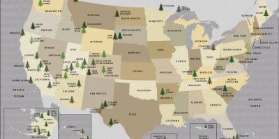 خريطة الولايات المتحدة الحدائق